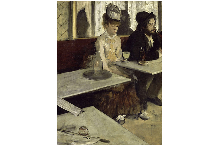 Edgar Degas' painting L'Absinthe is a prime example of tones being used to full effect.