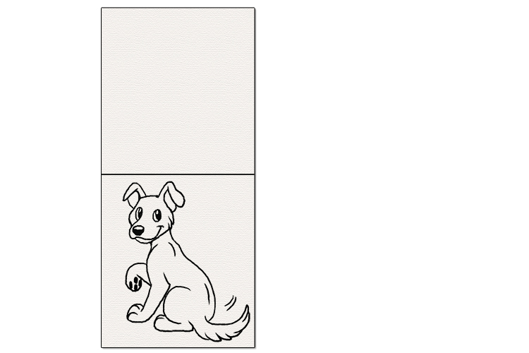Fold your strip of paper in half and on the bottom half, draw a simple character.