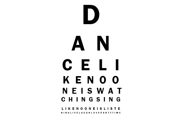Or personalised eye charts: