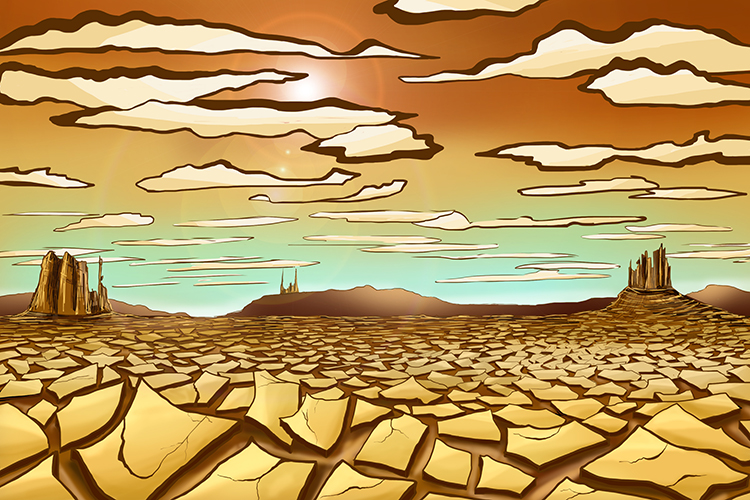 Desert climates have little rain, is dry and extremely hot in the day and extremely cold at night