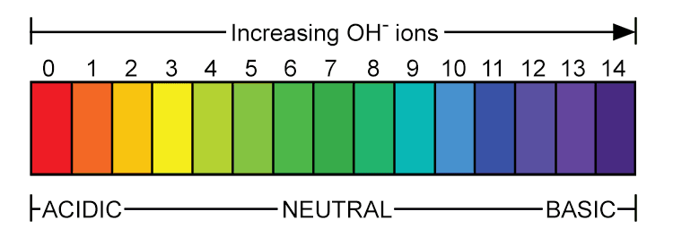 Although this is a great way to remember that pH means the Power of Hydrogen conversely at fourteen there are many atoms (hydroxide ions OH¯) wanting to accept H+ ions.