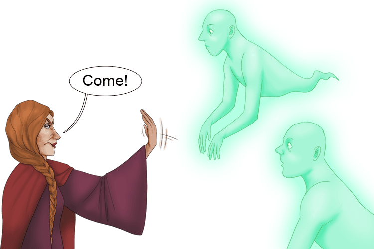 This quotation can be remembered with the single picture mnemonic of a beckoning spirits over: