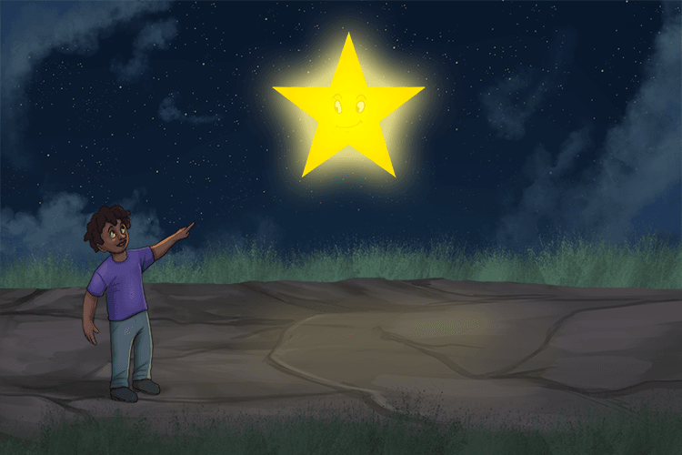 This quotation can be remembered with one single picture mnemonic of a star: