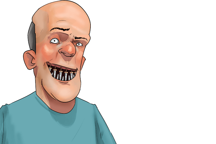 This quotation can be remembered with the single picture mnemonic of a person with daggers for teeth