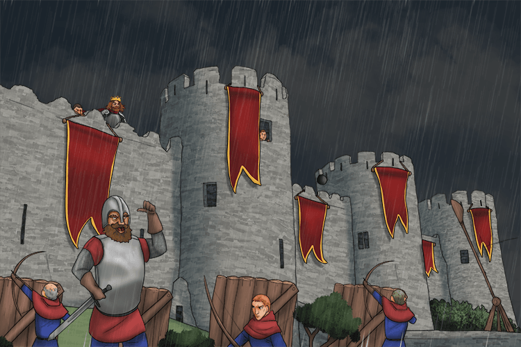 Malcolm's army, having reached Dunsinane, throws down their camouflaging branches