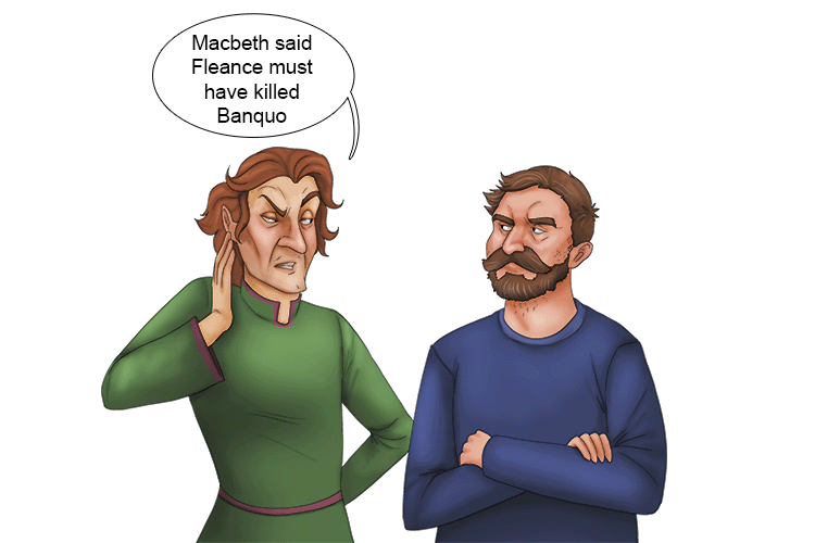 6. The guests at the BANQUET GOSSIP about King Duncan's death.