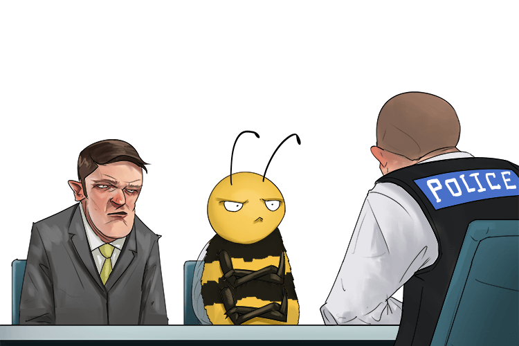 This bee is innocent of any wrongdoing, she has no knowledge of this incident