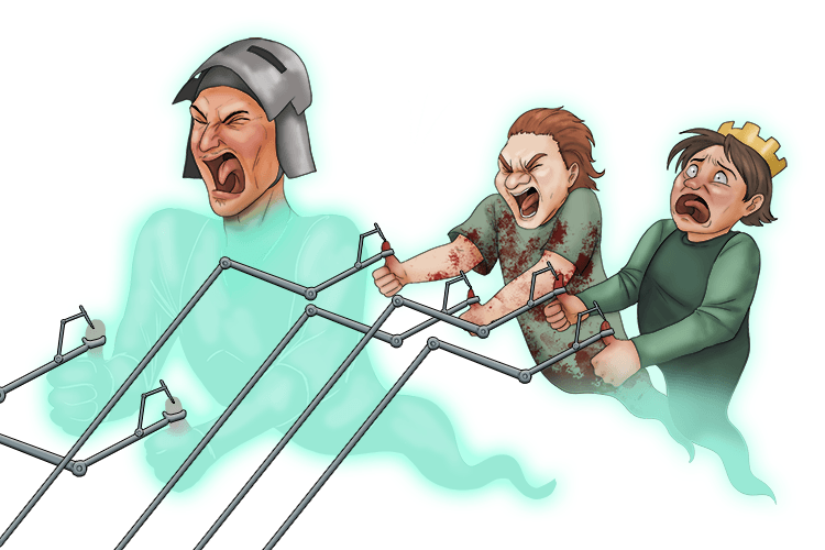 Imagine the witches apparitions screaming blue murder that their thumbs have been pricked.