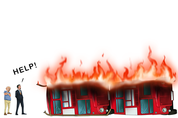 Then a fire started to burn with massive flames