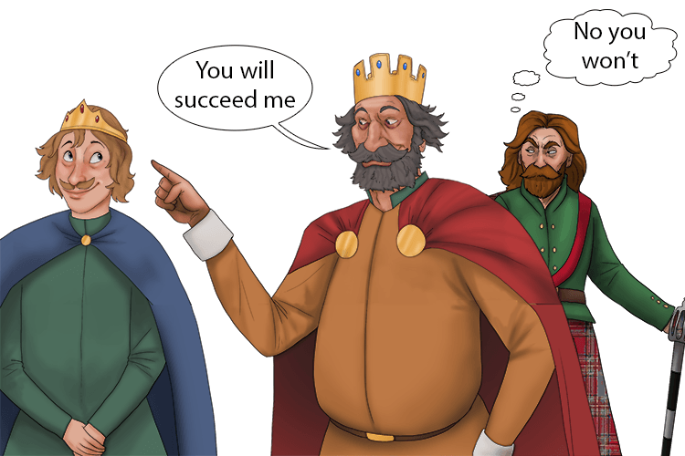 King Duncan receives news of the executed traitor, the former Thane of Cawdor, who confessed his treason before dying