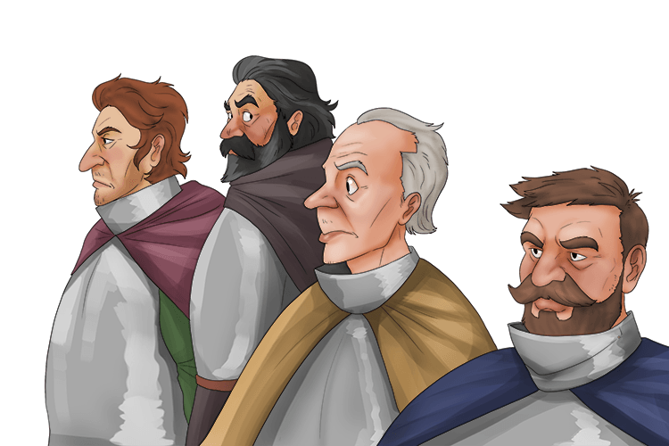 Several Scottish Lords (Angus, Lennox, Menteith, and Caithness) are marching towards Birnam Wood to meet Malcolm's English forces. 