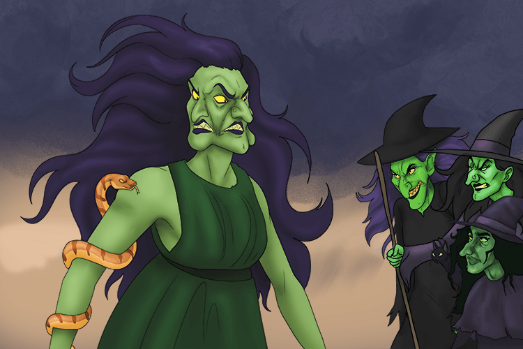 Hecate, the goddess of witchcraft, scolds the three witches for their dealings with Macbeth without her input