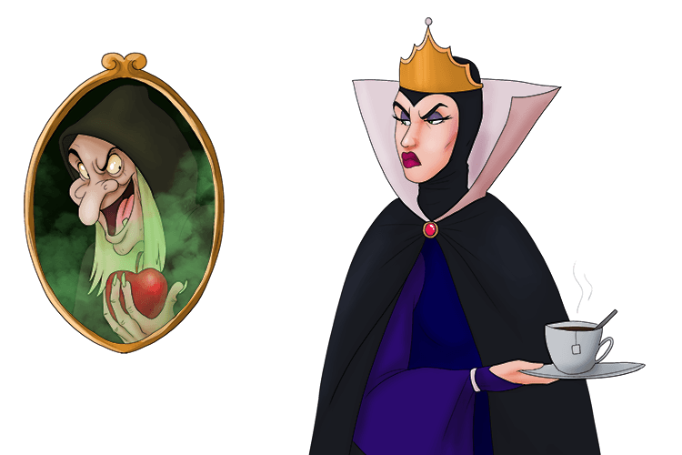 As the Queen of the Witches, she put a hex on an apple just before having a cup of tea (Hecate).