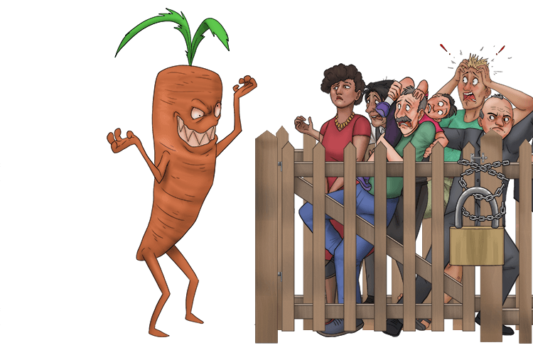 The insane root hemmed them in and locked (hemlock) the gate.