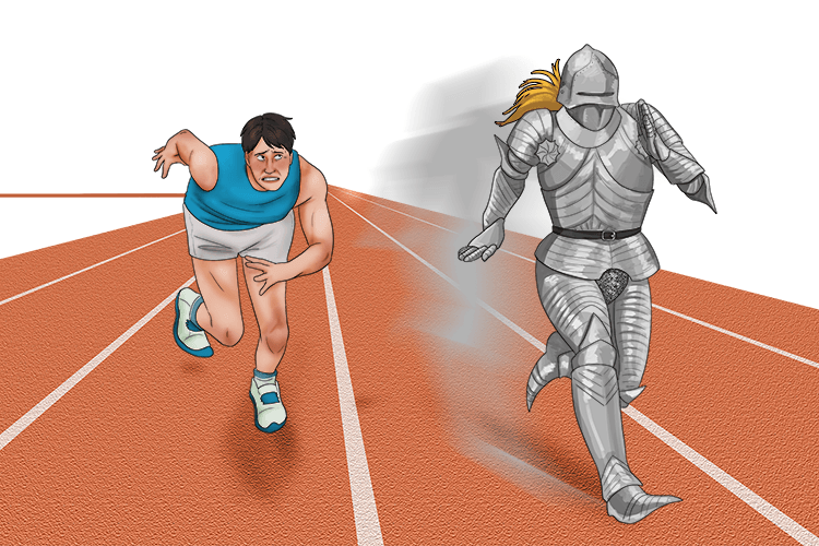 She lapped him while in bullet proof strong armour.