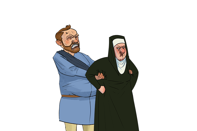 Though you (thou) will not be able to pick up nuns (none)