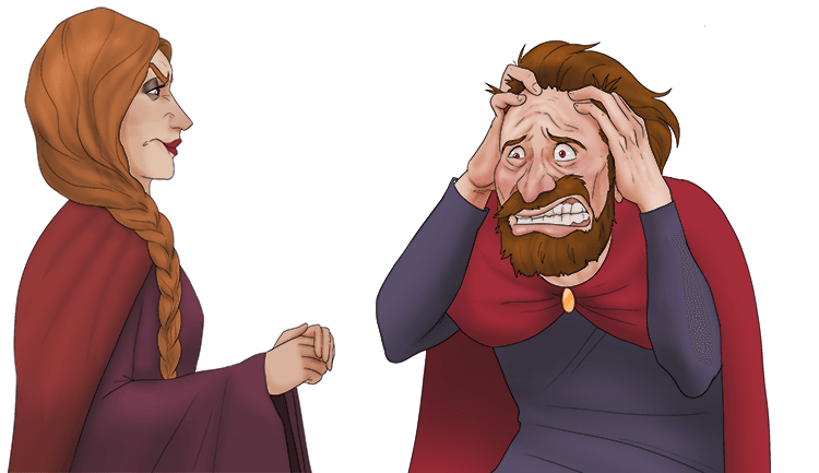 Lady Macbeth and Macbeth discuss Macbeth’s unease and discontent despite achieving the throne