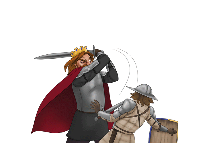 8. It lands on Macbeth, killing them both (MACBETH KILLED).