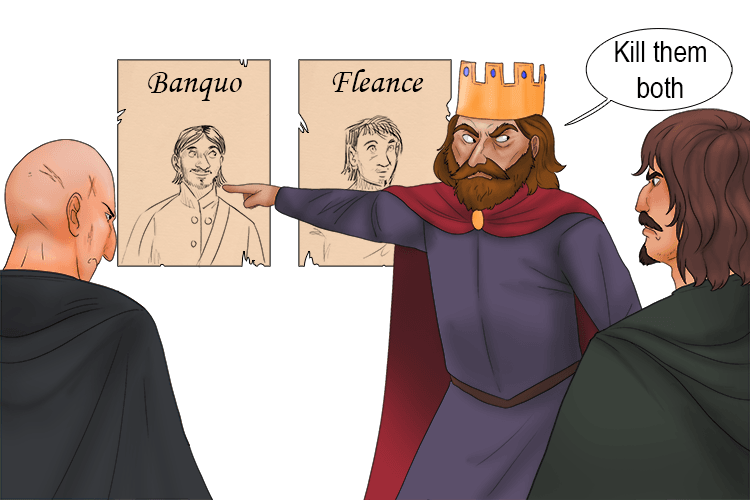 The scene concludes with Macbeth finalising the plan, emphasising the need for Fleance's death as well.