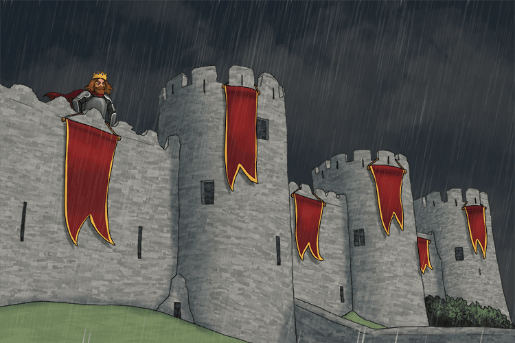 Macbeth has banners hung out on Dunsinane Castle to show they are staying put and would last through a siege.