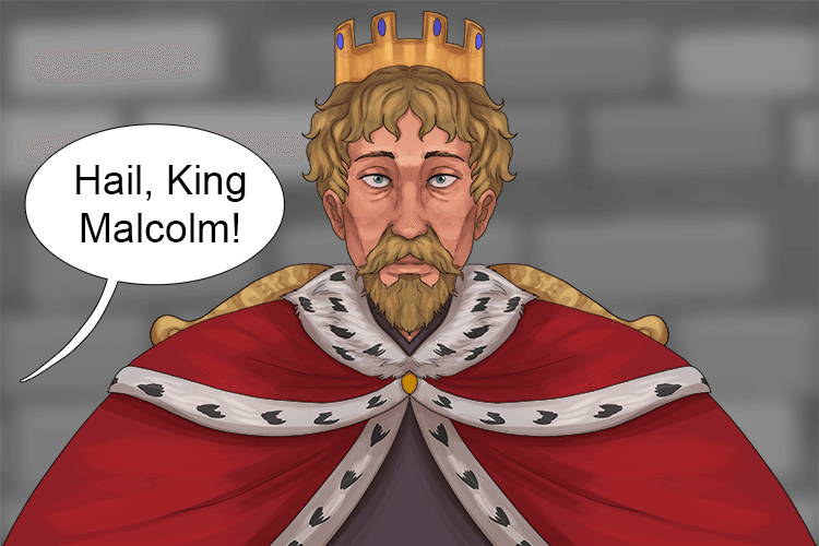  The scene concludes with Malcolm declaring he will be crowned King at the Scone.