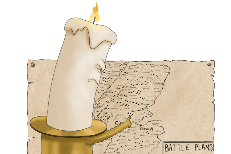 Out out brief candle and the candle eventually goes and help prepare for battle.