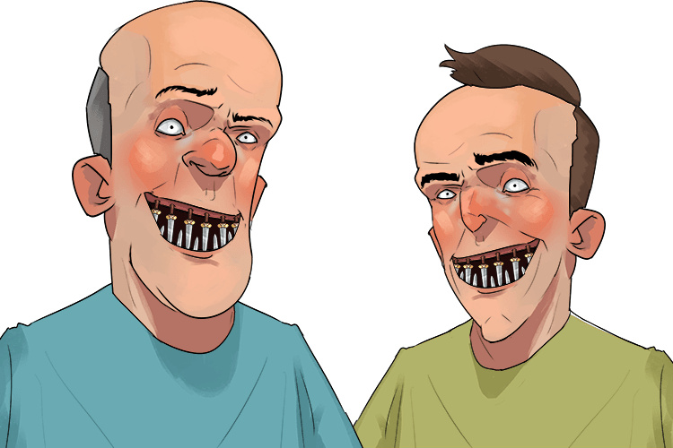 Over there is a strange sight, daggers in men's smiles