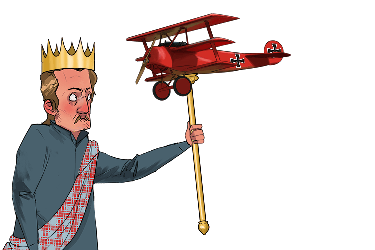 And put a sculpture of the red baron (barren) on my sceptre