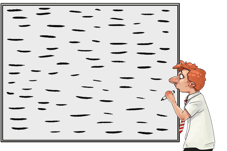 This quotation can be remembered with the single picture of a child putting dashes on things.