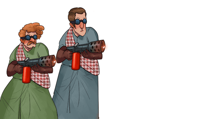 The quotation can be remembered with the single image of "scorching" something with a flame thrower.