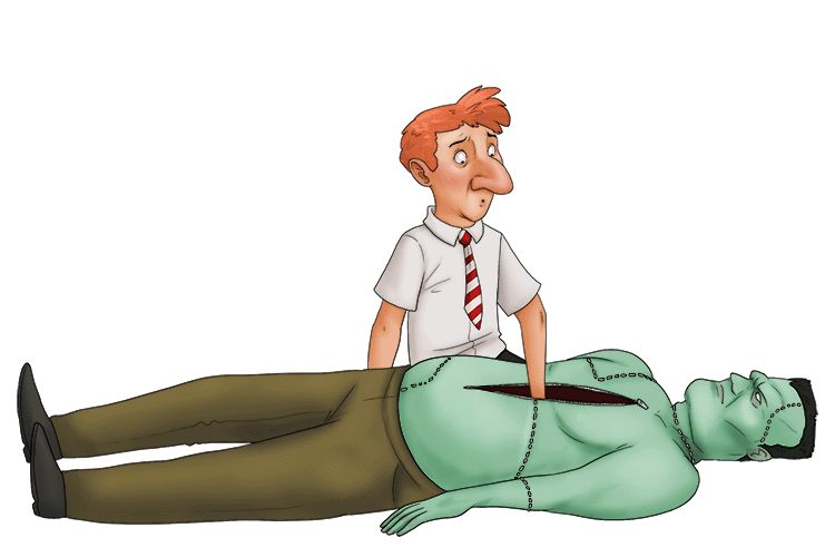 Imagine someone going over to the unseamed man and pulling out an egg.