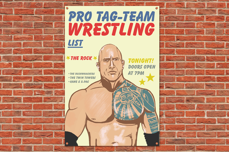 The Pro Tag-team list (protagonist) showed that tonight there was one main character, the main man, the one and only, The Rock! 