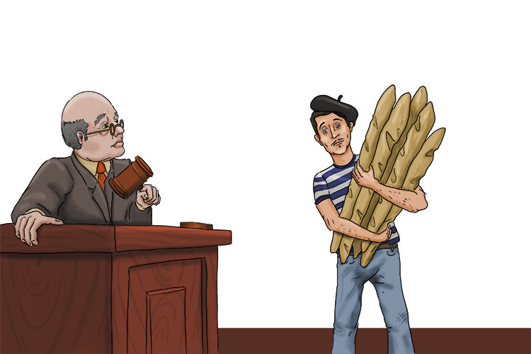 The defence said it was easy to accuse their client of stealing the baguettes as he spoke with a french accent. 
