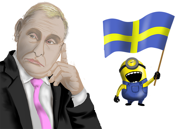 The Russian president had to concede that people were happier in Sweden
