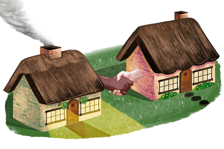 A quaint house (acquaint) introduced herself to the house next door. They soon made themselves familiar with each other. 