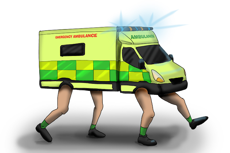 The ambulance's story (ambulatory) is that it can walk.