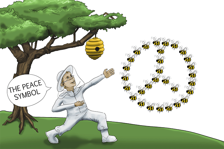 At the bees nest (behest) the bees would obey a person's orders.
