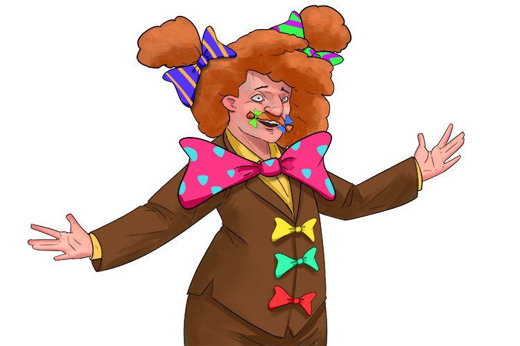 The bows on the man (bohemian) were very different, socially unconventional, and made him stand out from the crowd