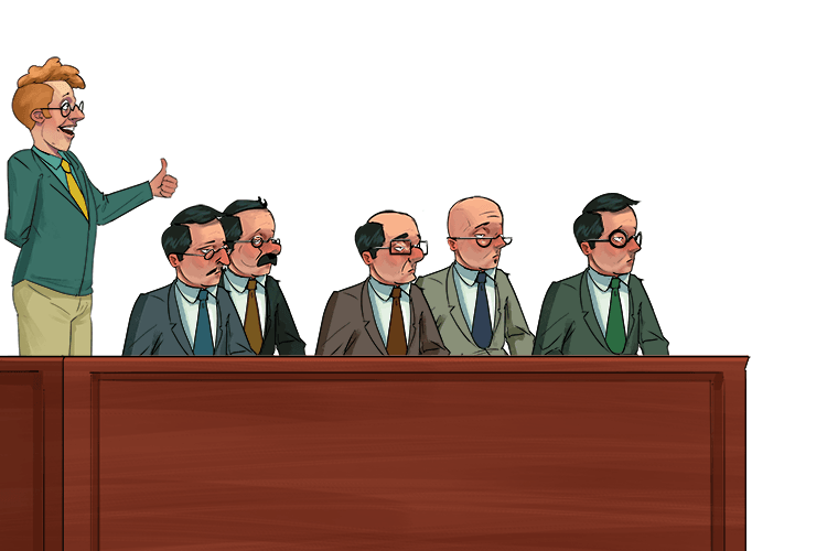 The clever men could see (clemency) that it wasn't his fault, so showed him mercy