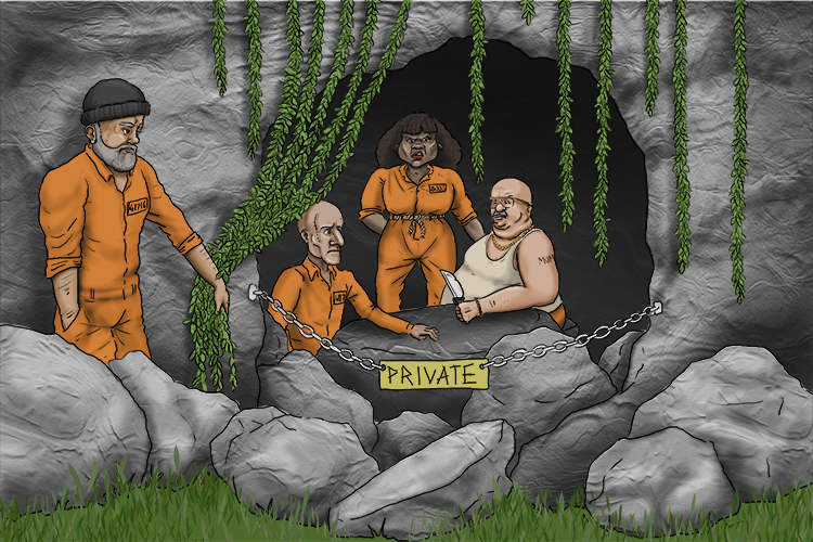 In the cons' cave (conclave), they held a private meeting.