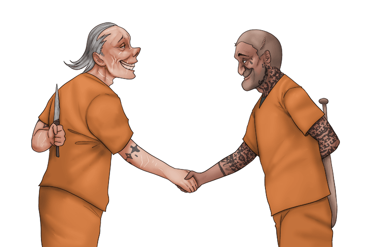 The convicts were cordial (concord) to each other after reaching an agreement.