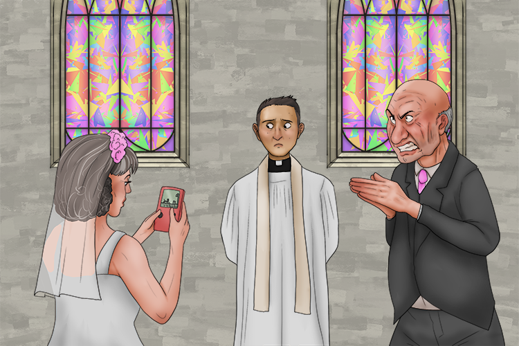 The console was permanently (consonant) in her hands. Her boyfriend would not take their vows (vowels) until she stopped playing.