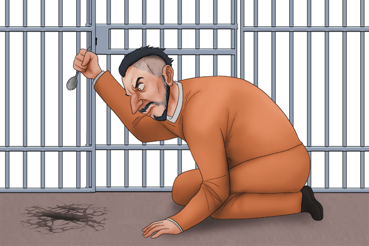 The convict made a decision (conviction) to escape. He firmly held the belief that the court's guilty verdict was wrong.
