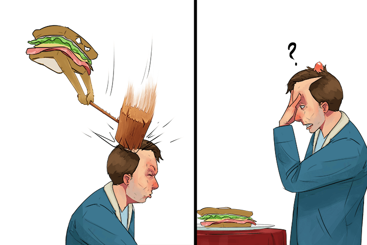 My delicious lunch mysteriously (deleterious) caused me harm