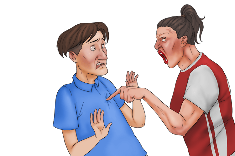 Don't get into a dispute with this ungracious (disputatious) woman, she's fond of having heated arguments.