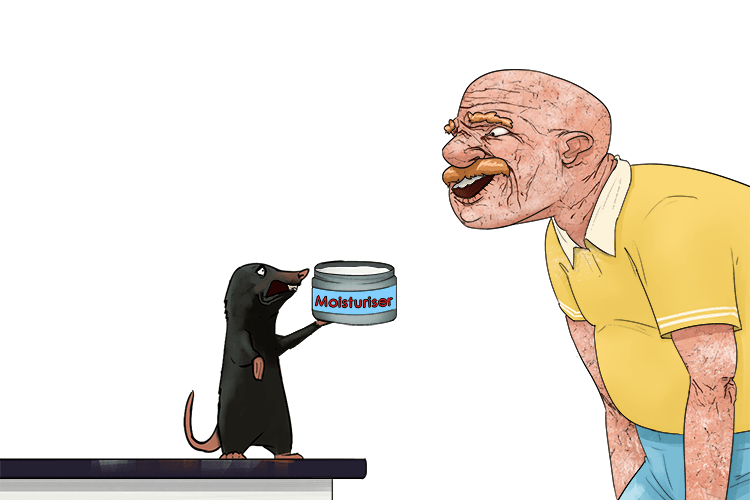 A mole lent (emollient) me a cream to soften my skin