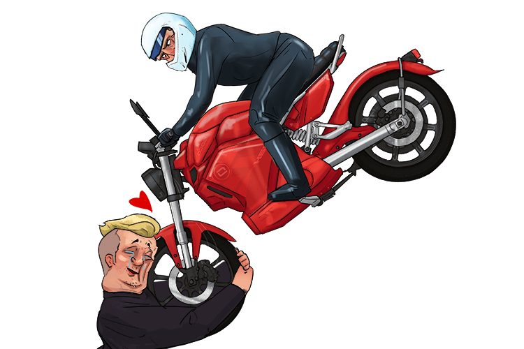 He fell in love with motorbikes (emote) of any kind. He hugged them clearly showing emotion