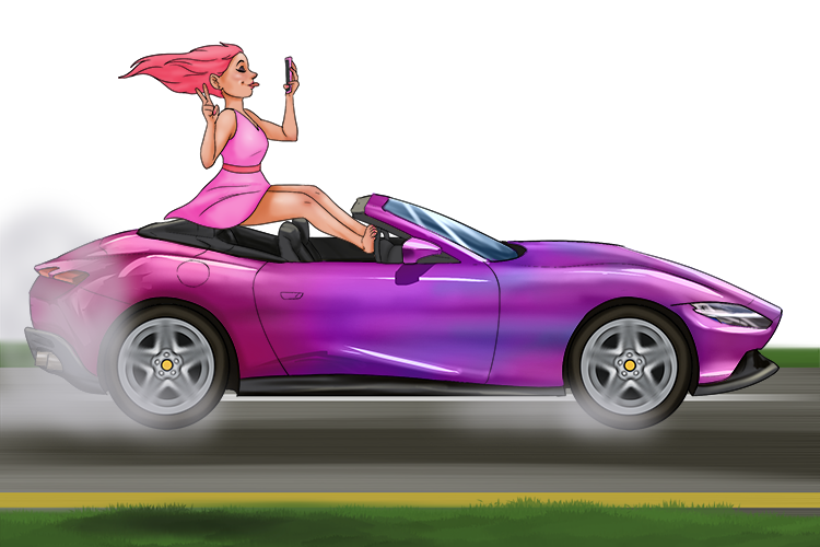 She wasn't in control of her convertible (incontrovertible), that can't be denied.