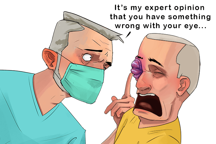 The doctor was an expert in sight (insight) and had an accurate and deep understanding of the human eye