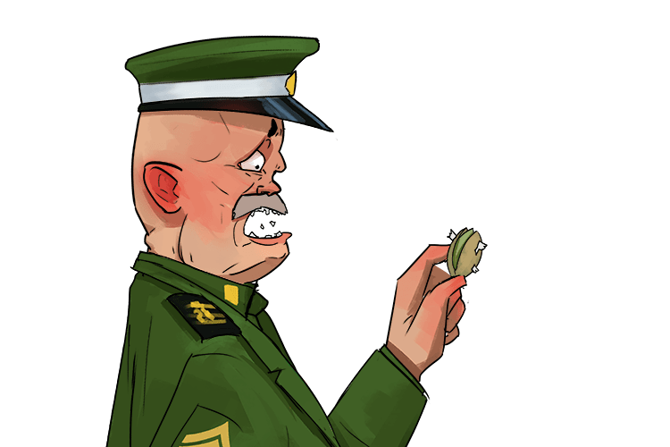 The colonel (kernel) could only eat the edible part of the nut. Although the shell is the most important part of the nut for protection, it is awfully rough to eat